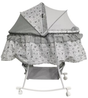 Foto 1 | Cuna Moisés Para Bebé Bambineto Aeiou 720m Con Mosquitero Gris
