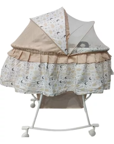 Foto 2 pulgar | Cuna Moisés Para Bebé Bambineto Aeiou 720m Con Mosquitero Beige