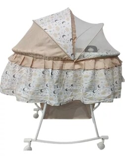 Foto 1 | Cuna Moisés Para Bebé Bambineto Aeiou 720m Con Mosquitero Beige