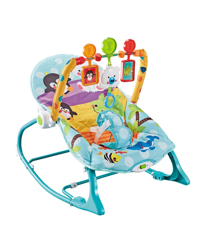 Foto 2 pulgar | Rocker Silla Vibradora Mecedora De Bebe Musical Con Juegos Color Azul-verde Turquesa