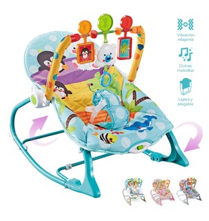 Foto 2 | Rocker Silla Vibradora Mecedora De Bebe Musical Con Juegos Color Azul-verde Turquesa