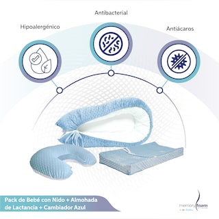 Foto 2 | Pack De Bebé Con Nido + Almohada De Lactancia + Cambiado Azul