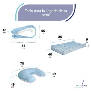 Foto 5 | Pack De Bebé Con Nido + Almohada De Lactancia + Cambiado Azul
