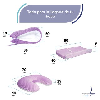Foto 5 | Pack De Bebé Con Nido + Almohada De Lactancia + Cambiador Morado