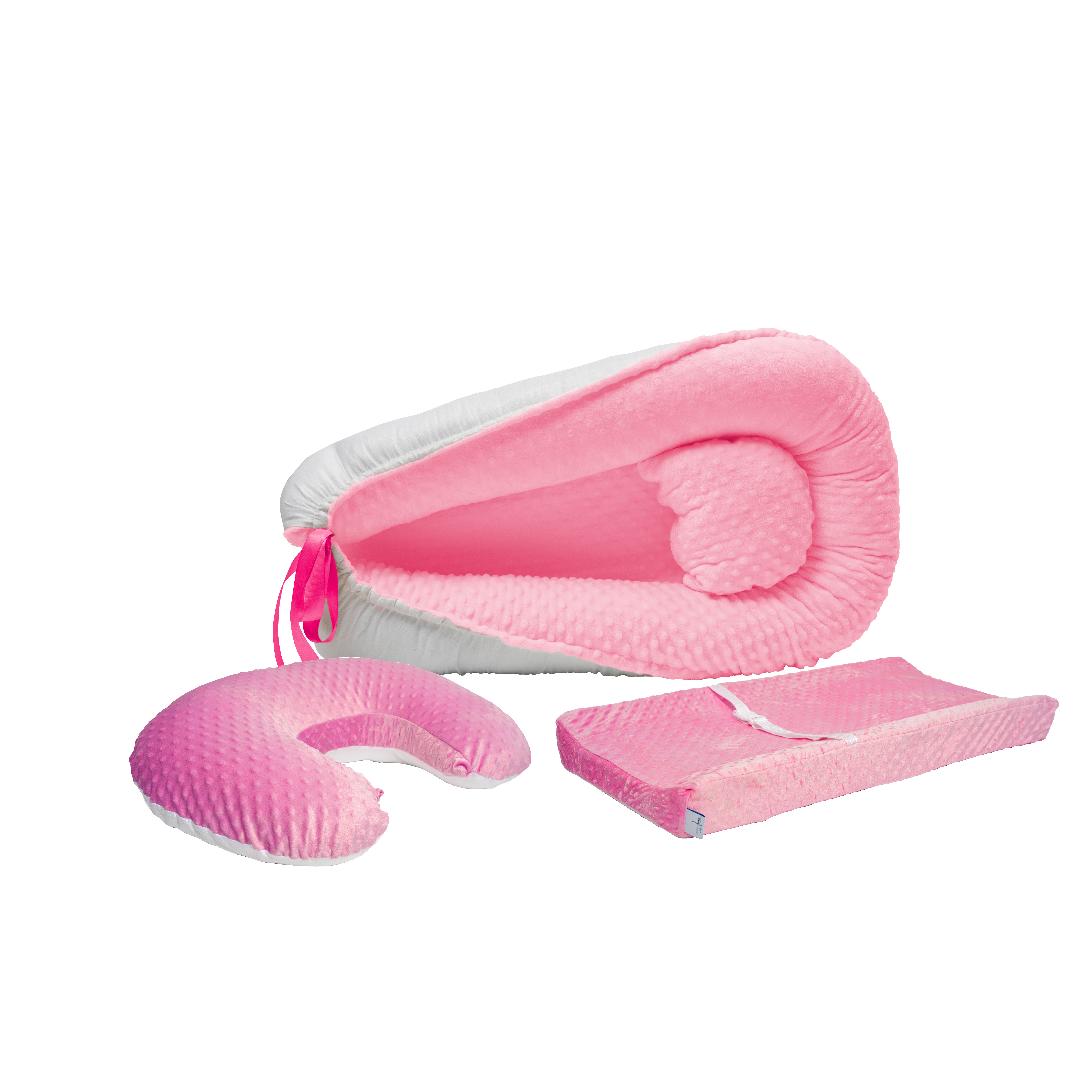 Foto 2 pulgar | Pack De Bebé Con Nido + Almohada De Lactancia + Cambiador Rosa