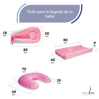 Foto 5 | Pack De Bebé Con Nido + Almohada De Lactancia + Cambiador Rosa