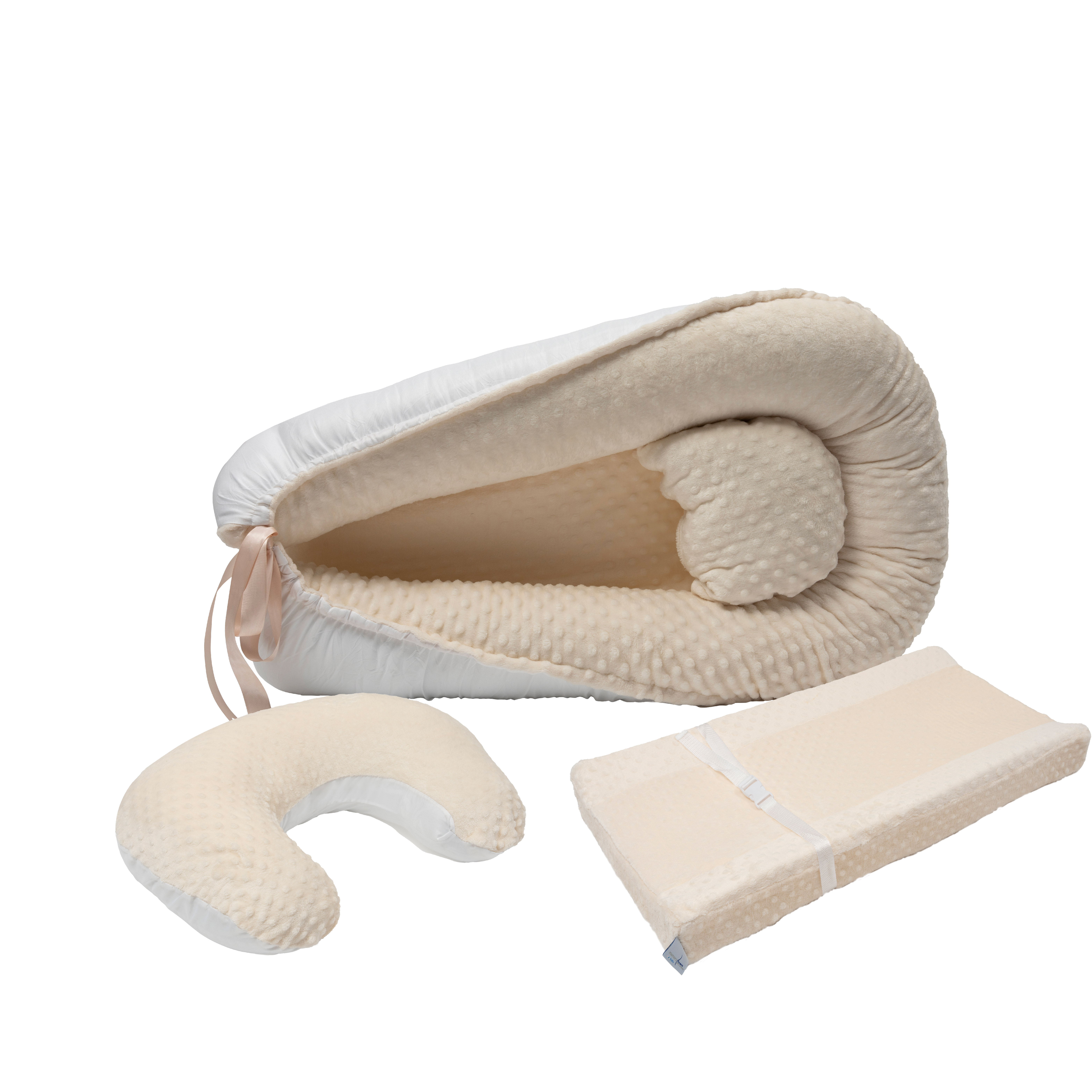 Pack De Bebé Con Nido + Almohada De Lactancia + Cambiado Beige