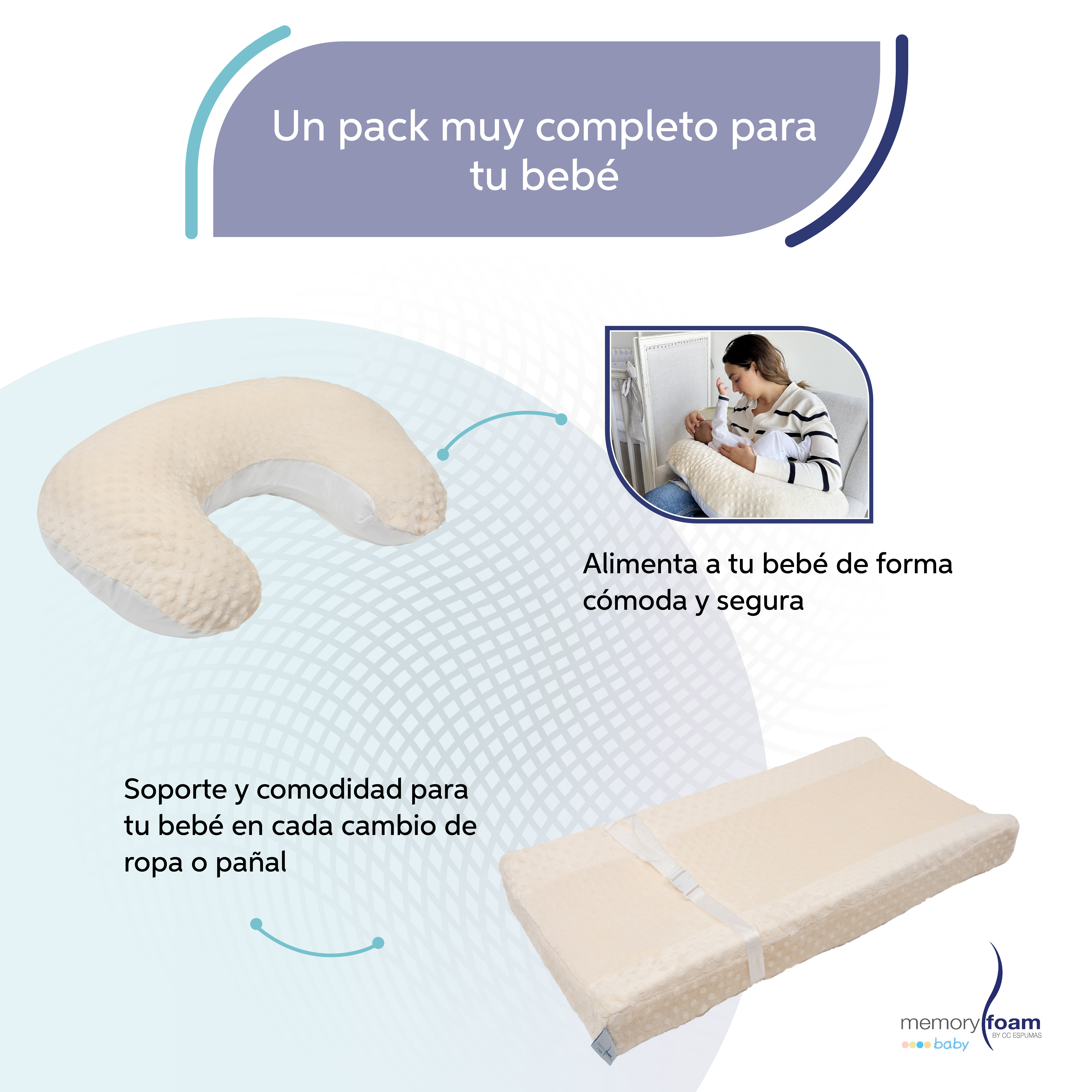 Foto 4 pulgar | Pack De Bebé Con Nido + Almohada De Lactancia + Cambiado Beige