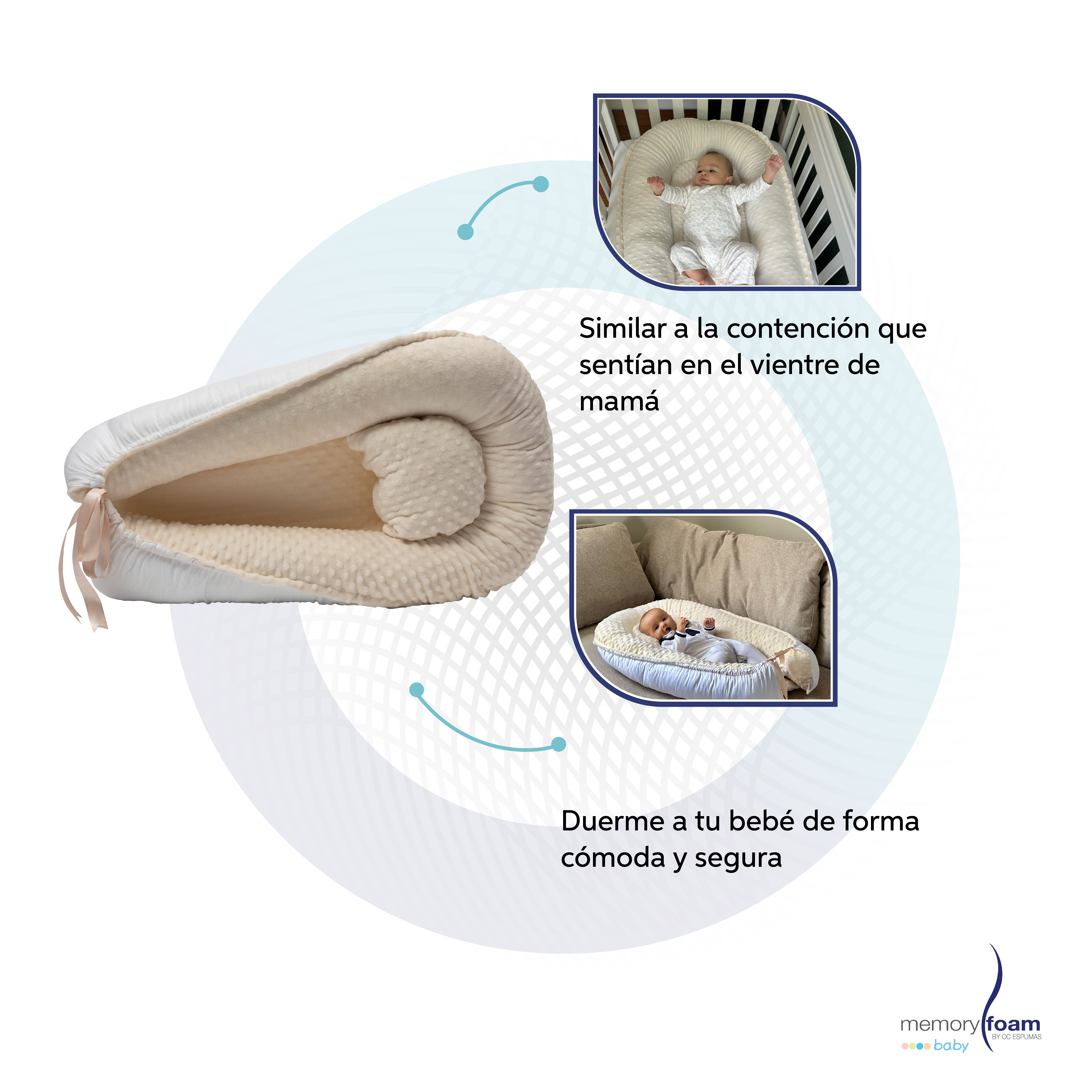 Foto 5 pulgar | Pack De Bebé Con Nido + Almohada De Lactancia + Cambiado Beige