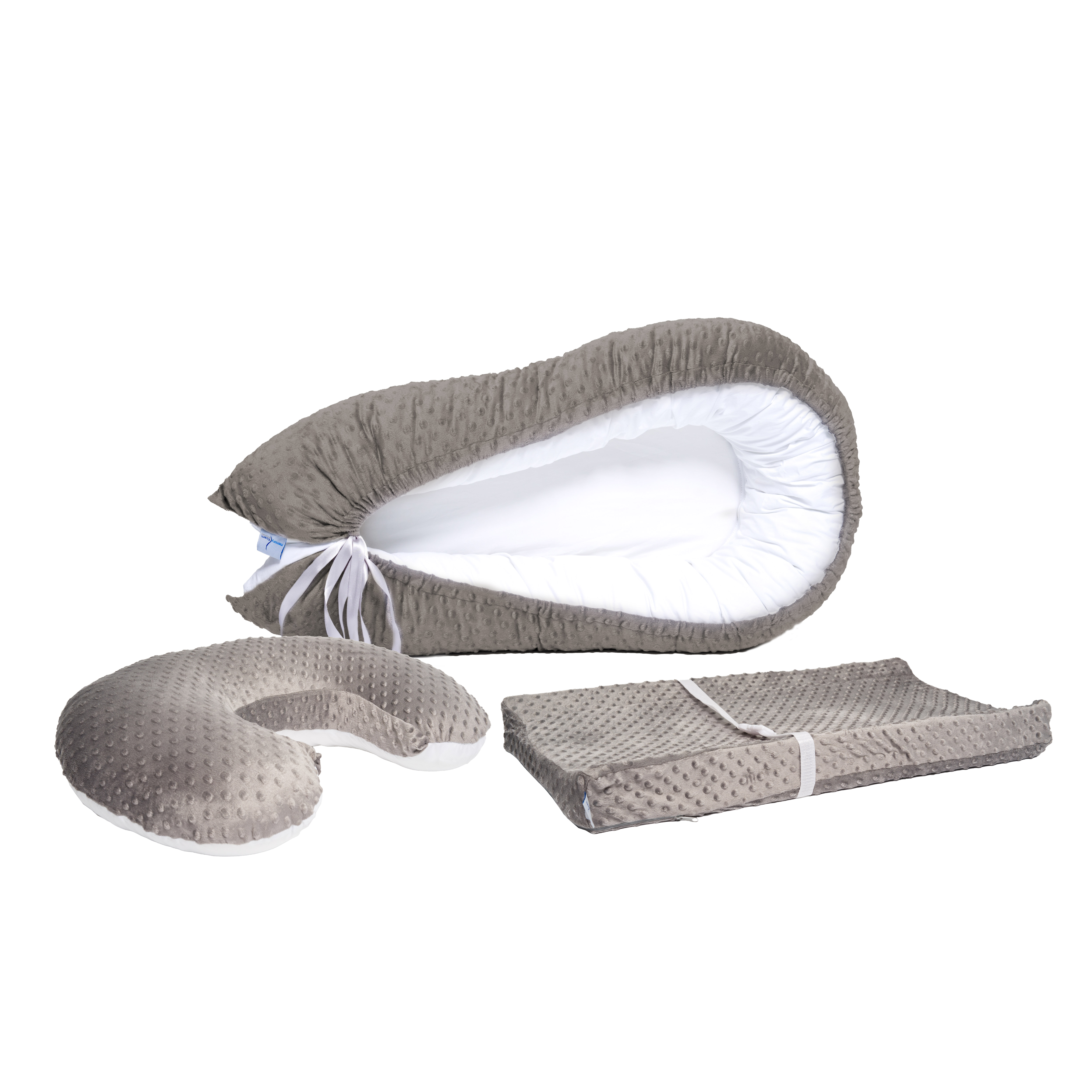 Pack De Bebé Con Nido + Almohada De Lactancia + Cambiado Gris