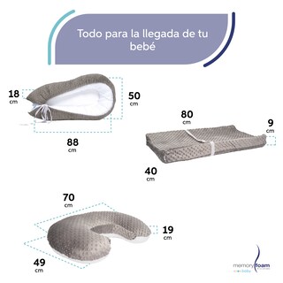 Foto 5 | Pack De Bebé Con Nido + Almohada De Lactancia + Cambiado Gris