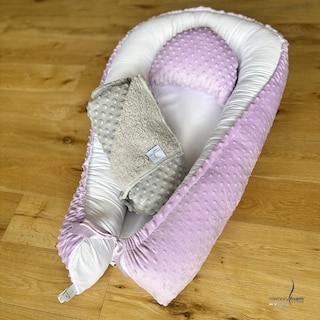 Foto 8 | Nido Morado Para Bebé + Cobija Gris De Fleece Para Bebé