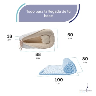 Foto 5 | Nido Beige Para Bebé + Cobija Azul De Fleece Para Bebé