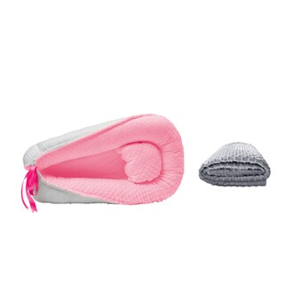 Foto 1 | Nido Rosa Para Bebé + Cobija Gris De Fleece Para Bebé