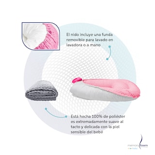 Foto 4 | Nido Rosa Para Bebé + Cobija Gris De Fleece Para Bebé