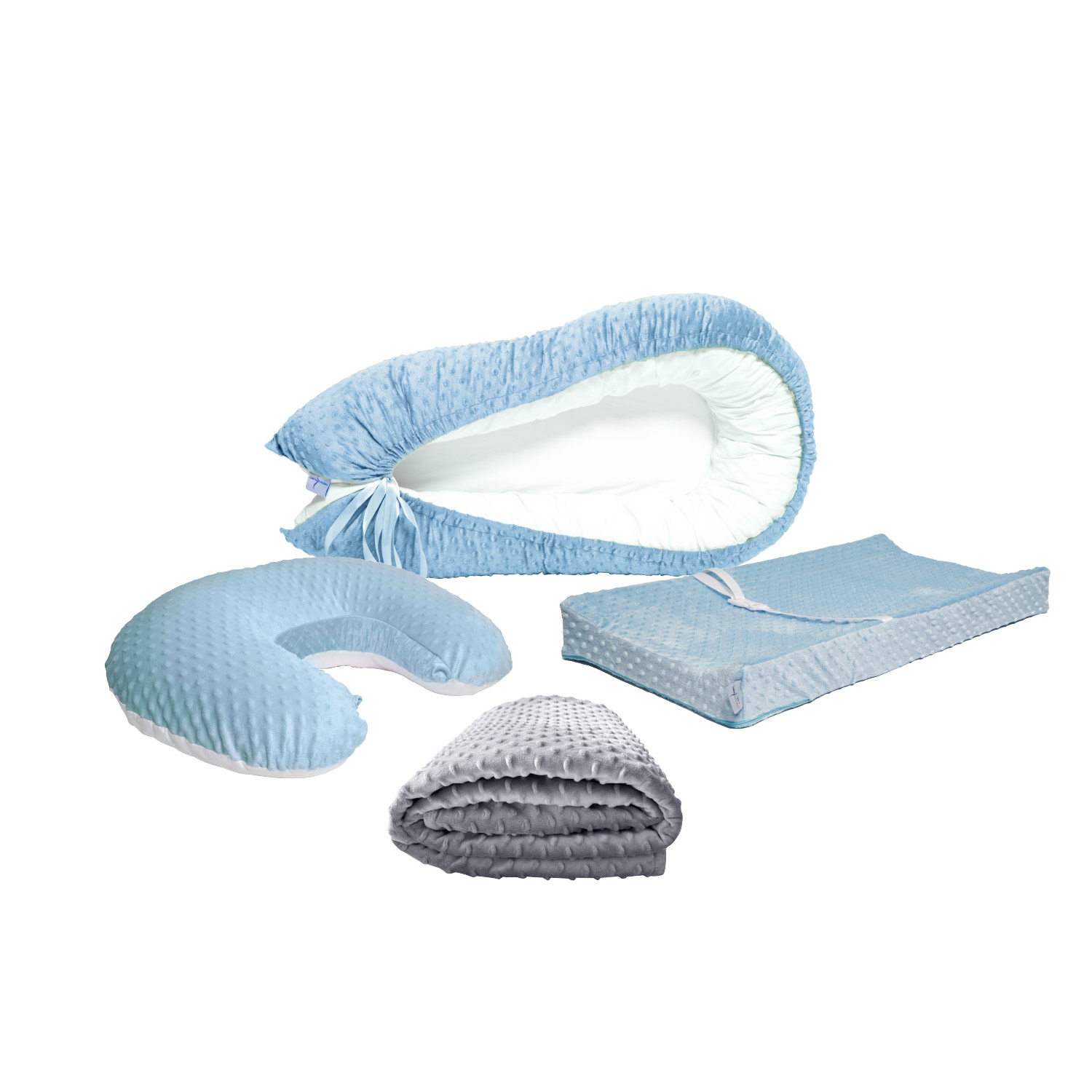 Foto 1 | Nido Bebé + Cambiador + Almohada Lactancia Azul + Cobija Gris