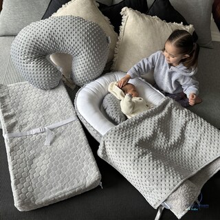 Foto 7 | Nido Bebé + Cambiador + Almohada Lactancia Gris + Cobija Gris