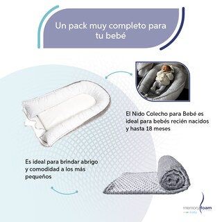 Foto 3 | Nido Gris Para Bebé + Cobija Gris De Fleece Para Bebé