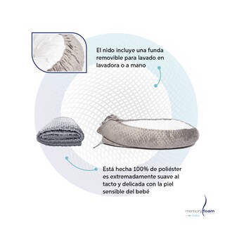 Foto 4 | Nido Gris Para Bebé + Cobija Gris De Fleece Para Bebé