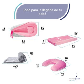 Foto 5 | Nido Bebé + Cambiador + Almohada Lactancia Rosa + Cobija Gris