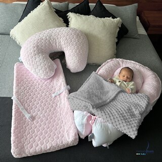 Foto 7 | Nido Bebé + Cambiador + Almohada Lactancia Rosa + Cobija Gris
