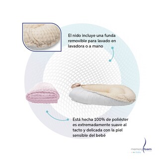 Foto 4 | Nido Beige Para Bebé + Cobija Rosa De Fleece Para Bebé