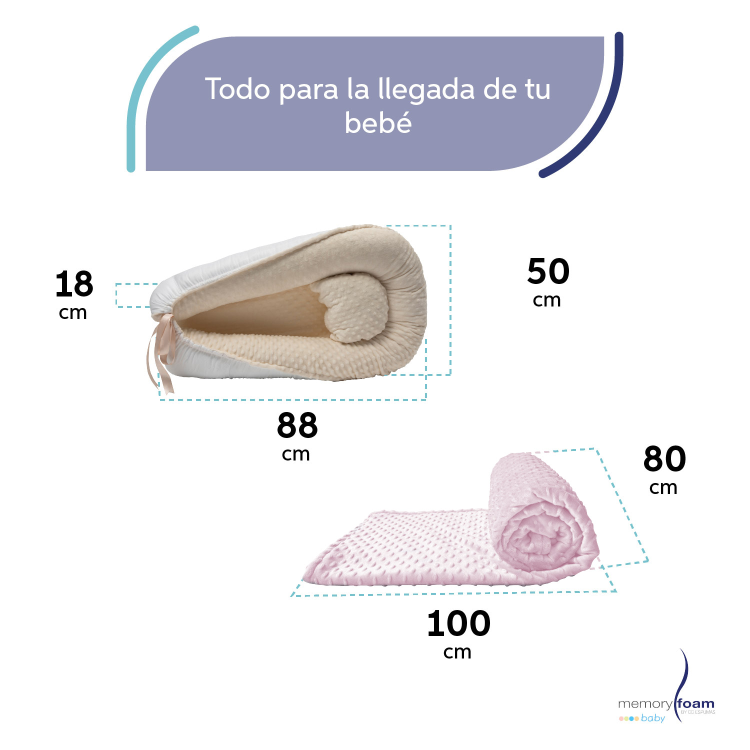 Foto 6 pulgar | Nido Beige Para Bebé + Cobija Rosa De Fleece Para Bebé