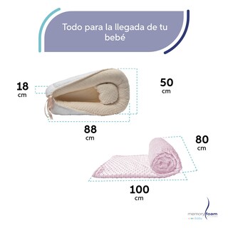 Foto 5 | Nido Beige Para Bebé + Cobija Rosa De Fleece Para Bebé