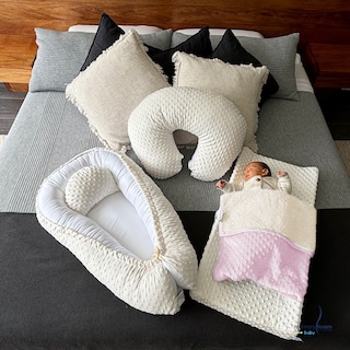 Foto 7 | Nido Bebé + Cambiador + Almohada Lactancia Beige + Cobija Rosa
