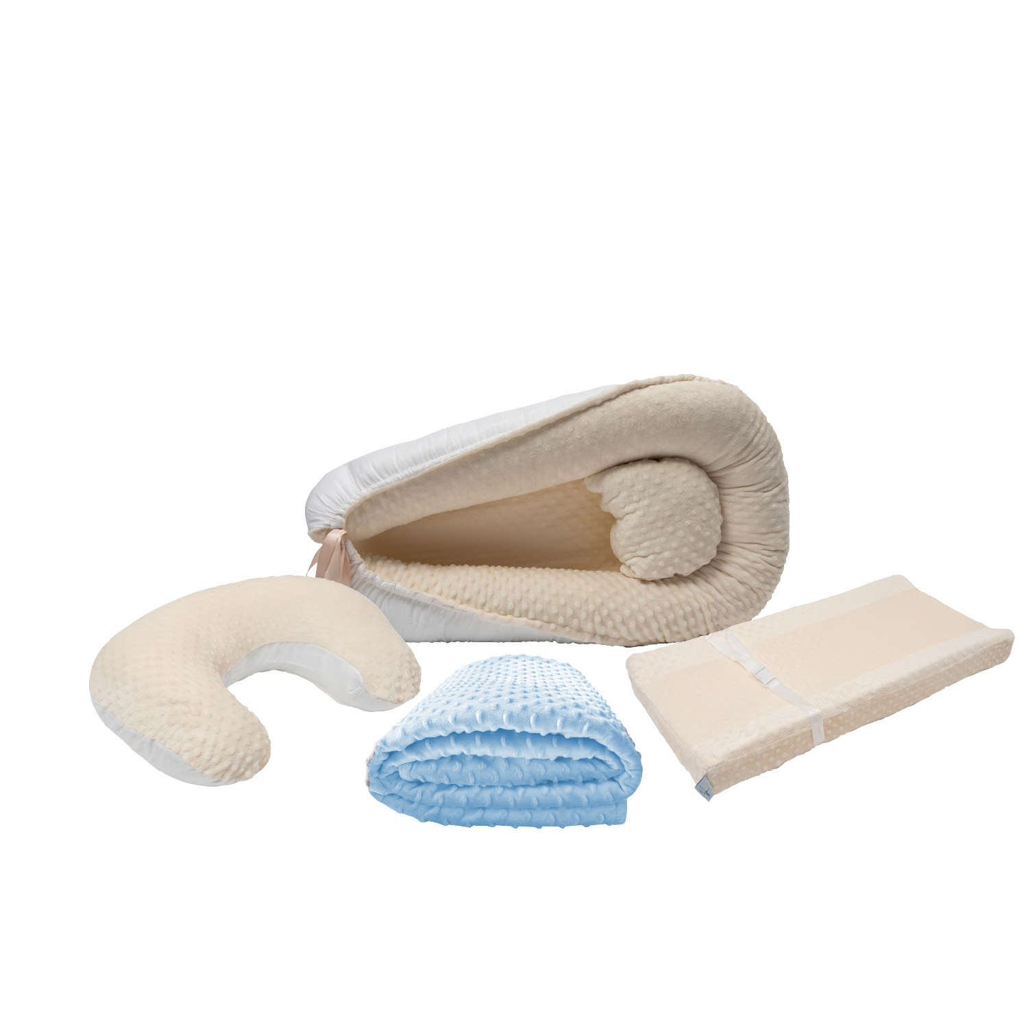 Foto 1 | Nido Bebé + Cambiador + Almohada Lactancia Beige  + Cobija Azul