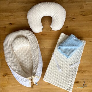 Foto 8 | Nido Bebé + Cambiador + Almohada Lactancia Beige + Cobija Azul
