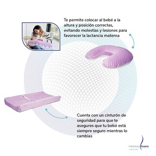 Foto 4 | Nido Bebé + Cambiador + Almohada Lactancia Morado + Cobija Gris