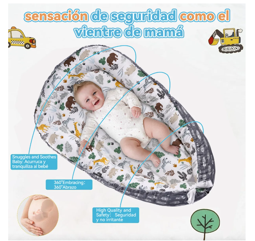 Foto 3 pulgar | Nido Colecho Para Bebés Cuna Portátil Cama Con Almohadas