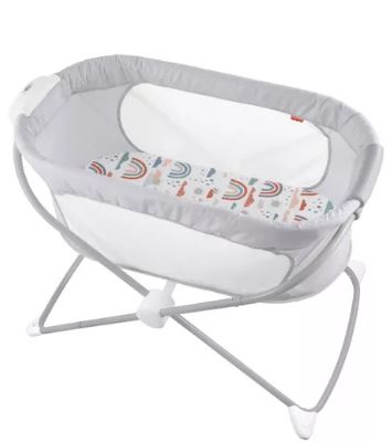 Cuna Moises Portatil Y Plegable Fisher Price Color Gris