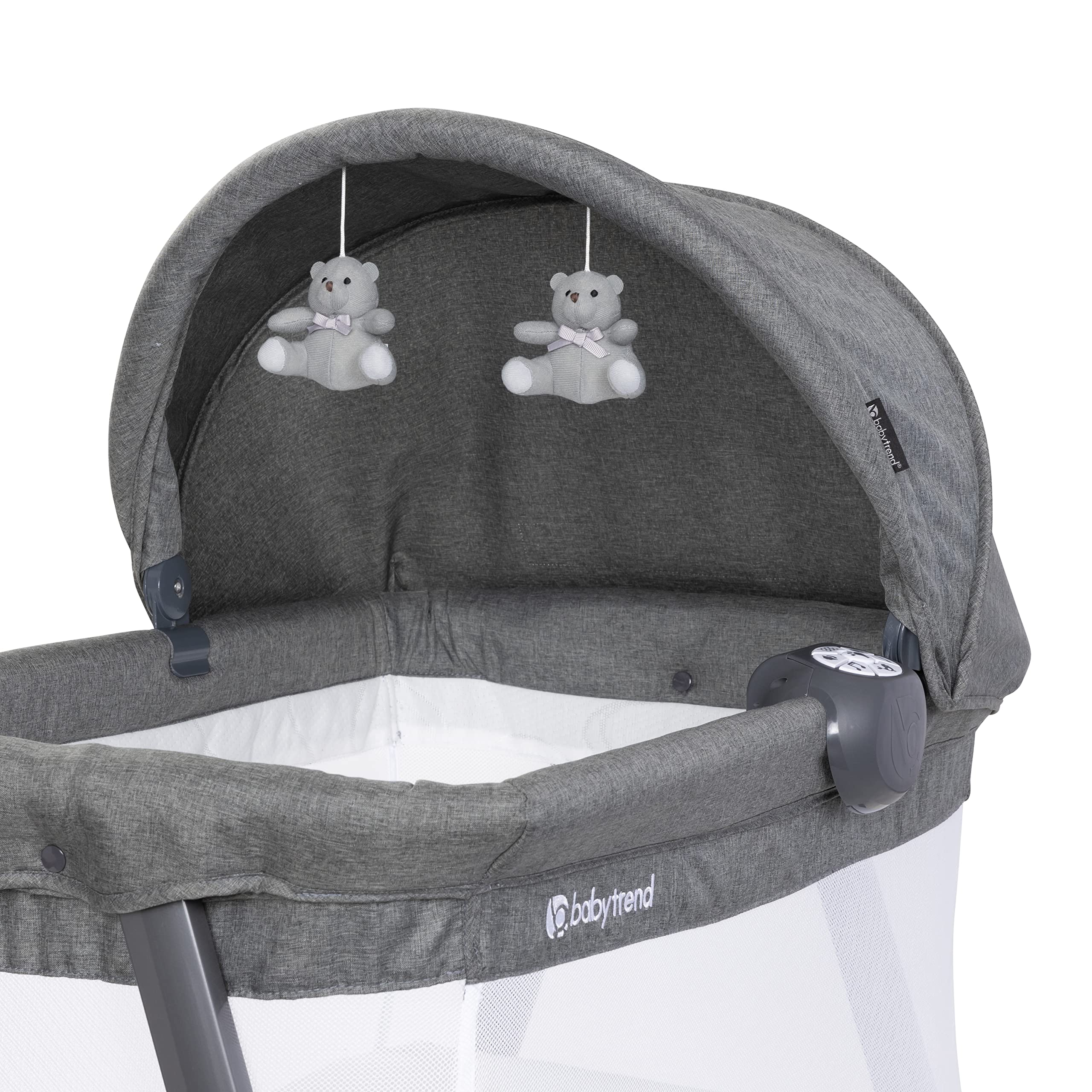 Foto 4 | Capazo Baby Trend Lil Snooze, Tamaño Grande, Relajante, Gris, Con Toldo - Venta Internacional.
