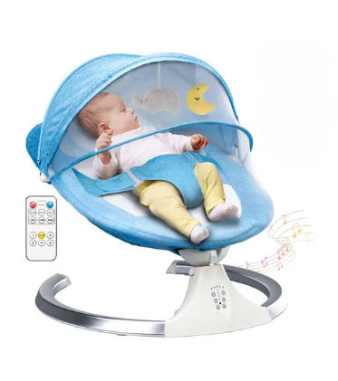 Foto 1 | Mecedora Eléctrica Acero Para Bebe Resistente Con Movimiento 4 Velocidades Incluye Bocina