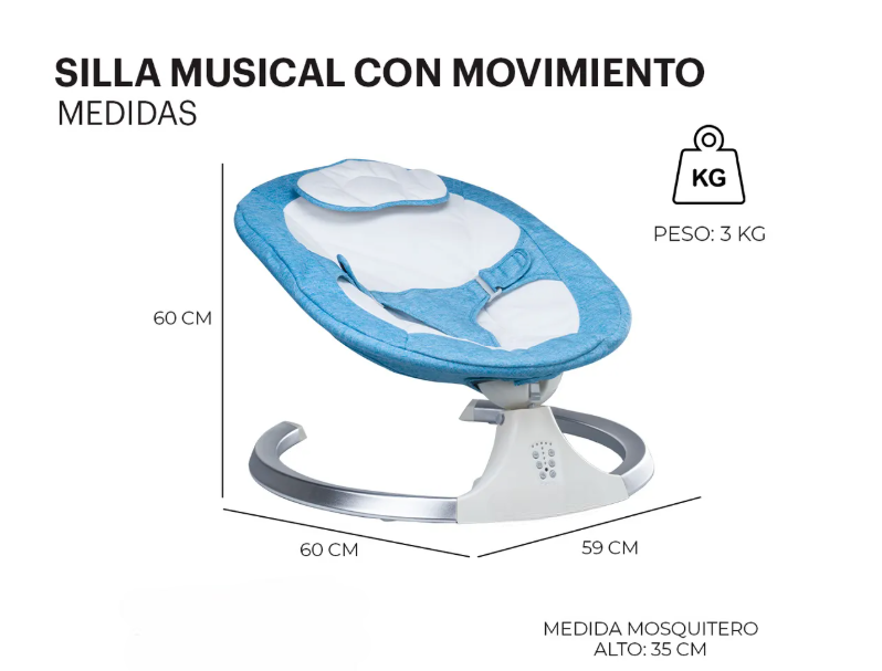 Foto 5 | Mecedora Electrica Para Bebe Moises Cuna Mosquitero Columpio