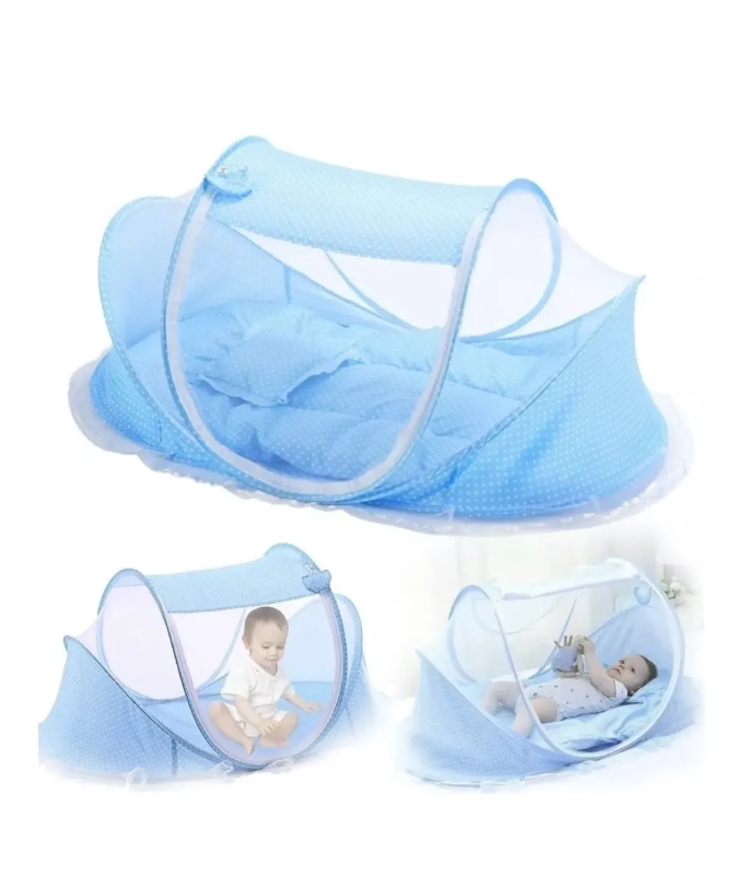 Foto 3 pulgar | Cuna Moisés Plegable Portátil Mosquitero Bebe Colchon Incluido Color Azul