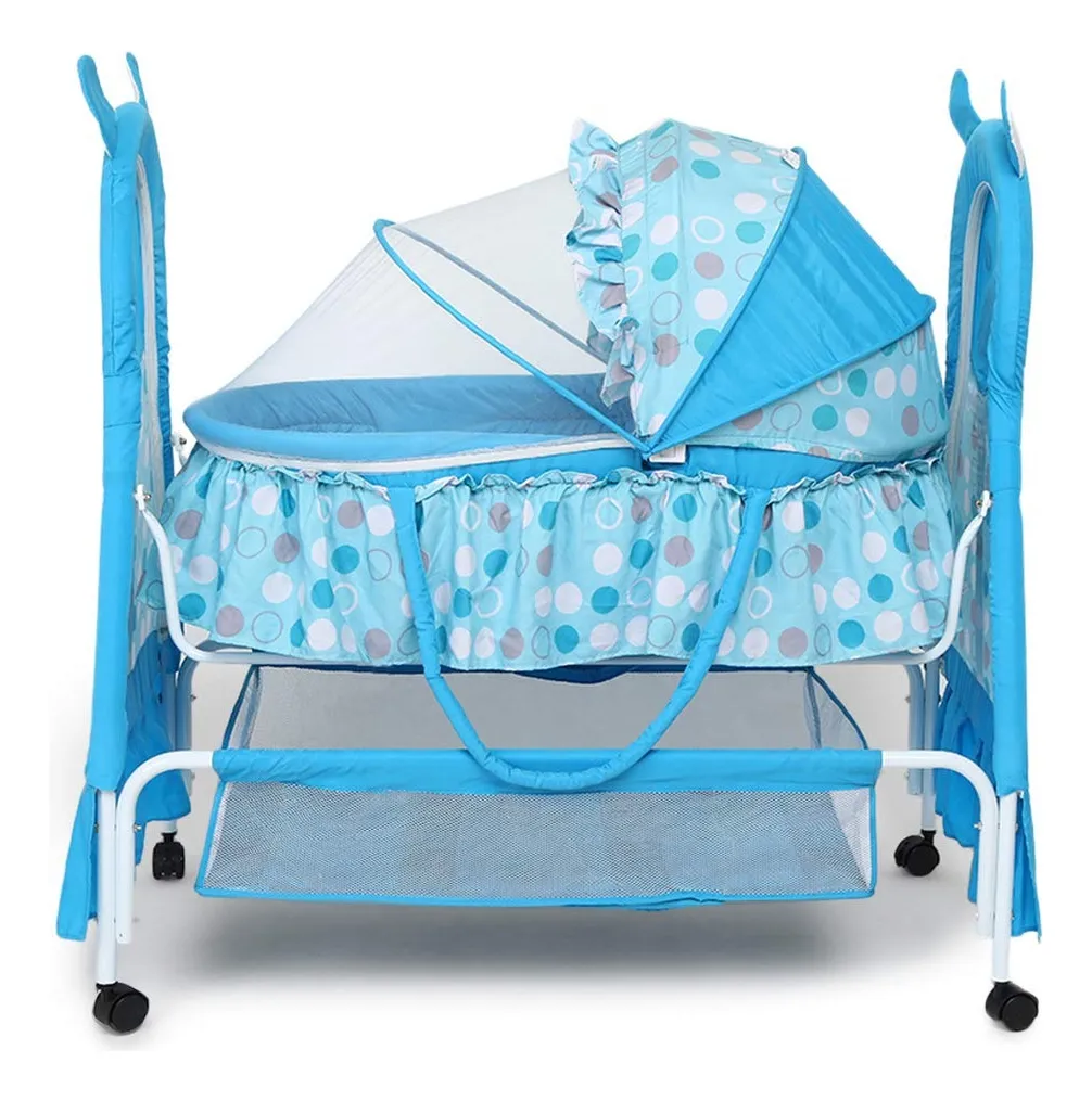 Foto 3 pulgar | Moisés Para Bebé Cool Baby P180a Cuna Con Mosquitero Azul