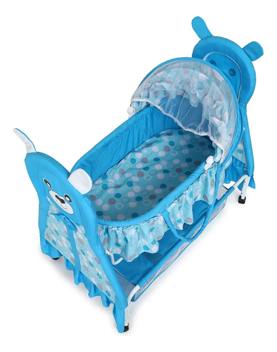 Foto 6 pulgar | Moisés Para Bebé Cool Baby P180a Cuna Con Mosquitero Azul