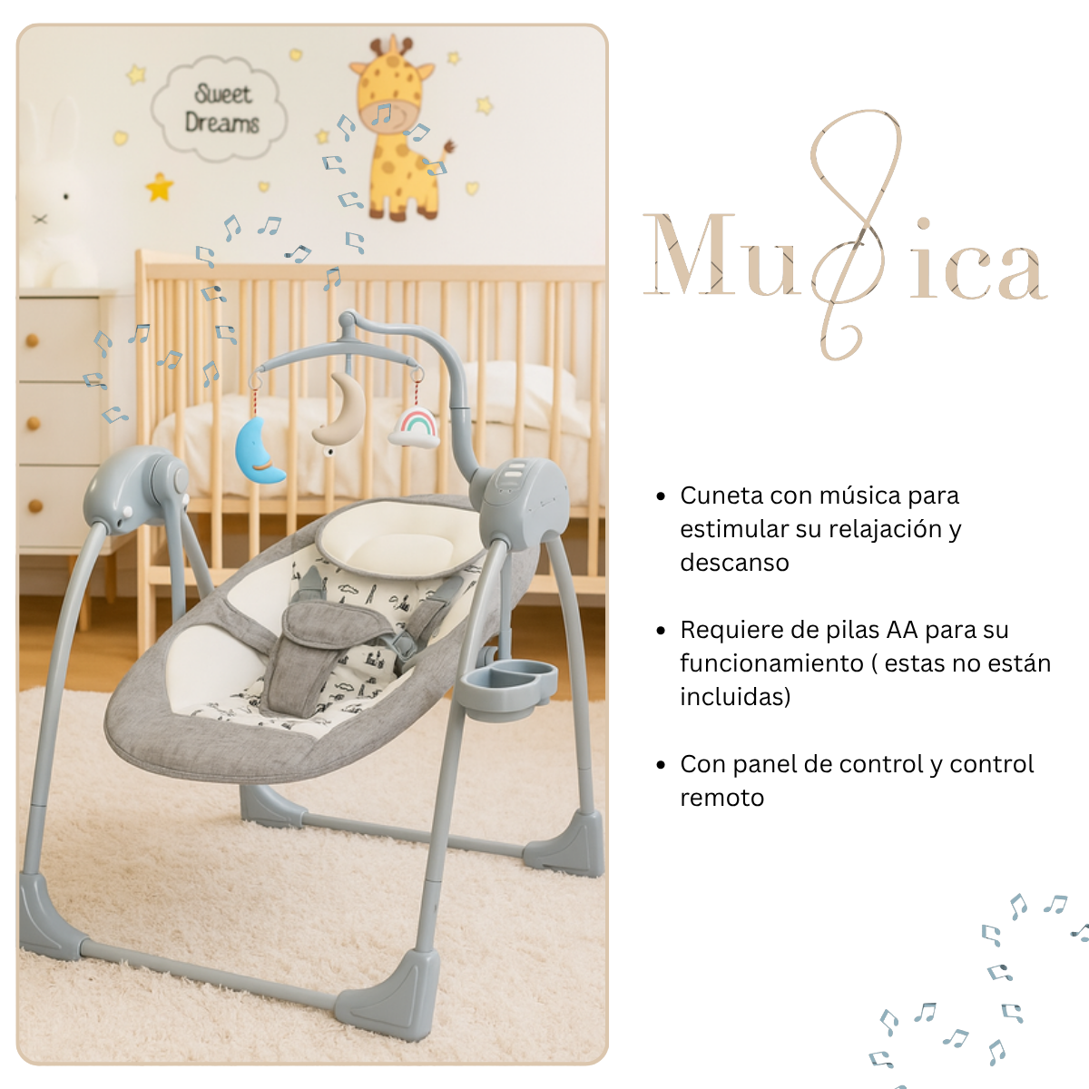 Foto 2 | Mecedora Eléctrica Para Bebés Multifuncional Komfort