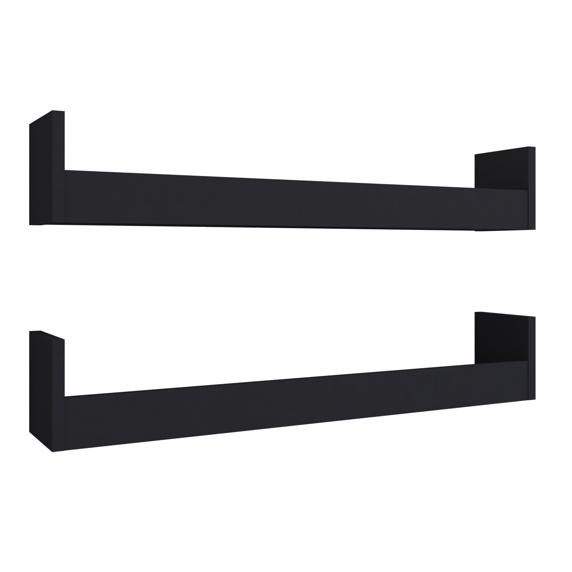 Juego De 2 Repisas 14. 1 X 80 - Negro Liso