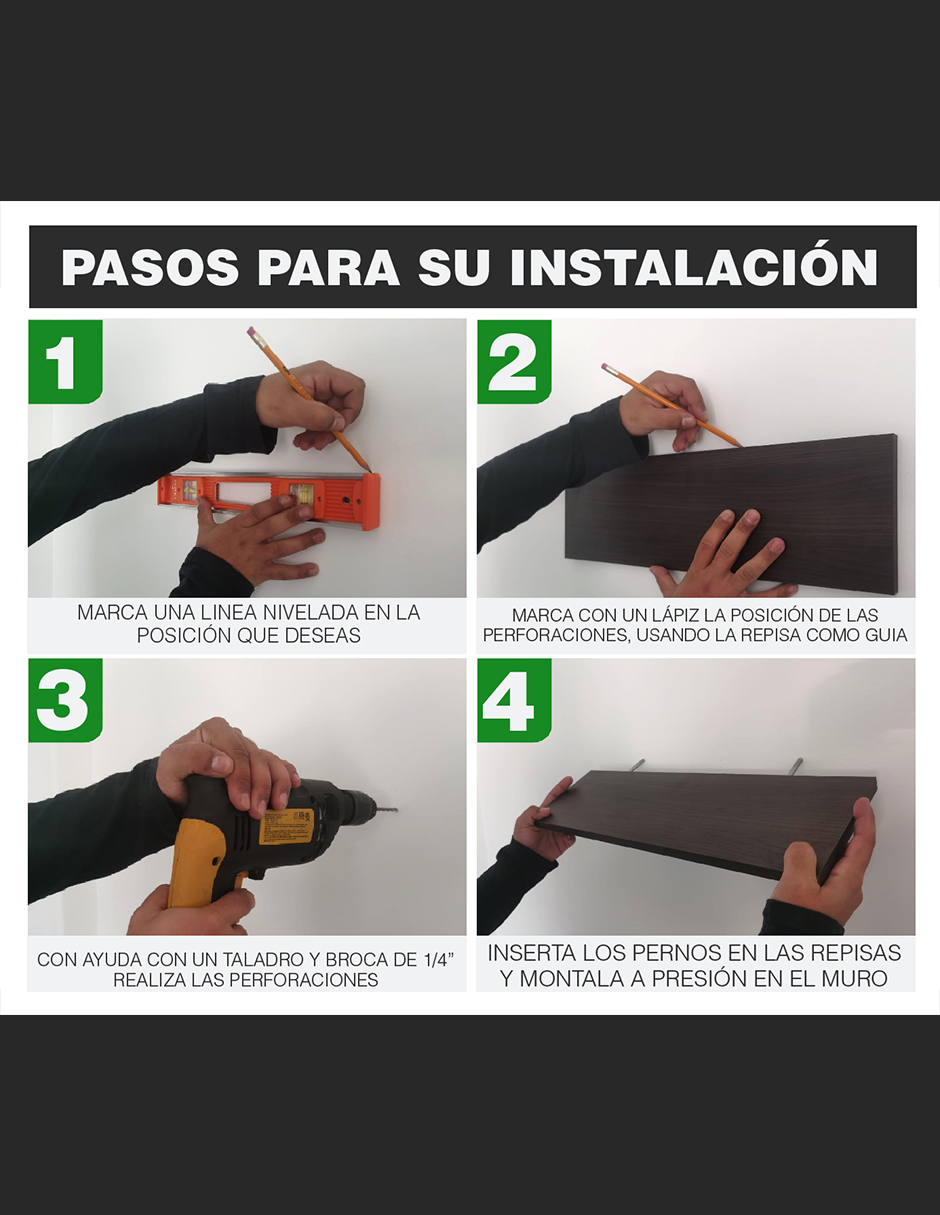 Foto 4 pulgar | Estante Flotante Hanlob color Marrón para Equipos de TV Roble Dakar