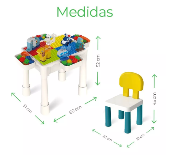 Foto 4 | Mesa Didactica Con Juego De Bloques Para Niños Incluye Silla