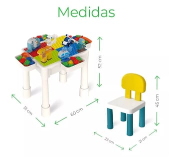 Foto 4 | Mesa Didactica Con Juego De Bloques Para Niños Incluye Silla
