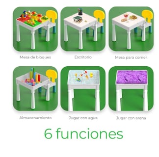 Foto 5 | Mesa Didactica Con Juego De Bloques Para Niños Incluye Silla