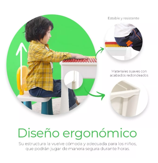 Foto 6 | Mesa Didactica Con Juego De Bloques Para Niños Incluye Silla