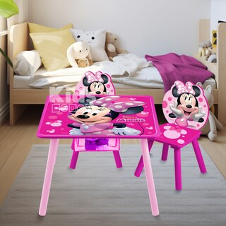 Foto 4 | Kids House Mesa Para Niños De Disney Hecha De Madera Con Almacenamiento Y Dos Sillas Para Niños, Perfecta Para La