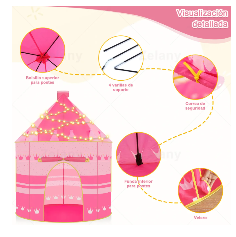 Foto 4 pulgar | Tienda para Juego Plegable Portátil Rosa
