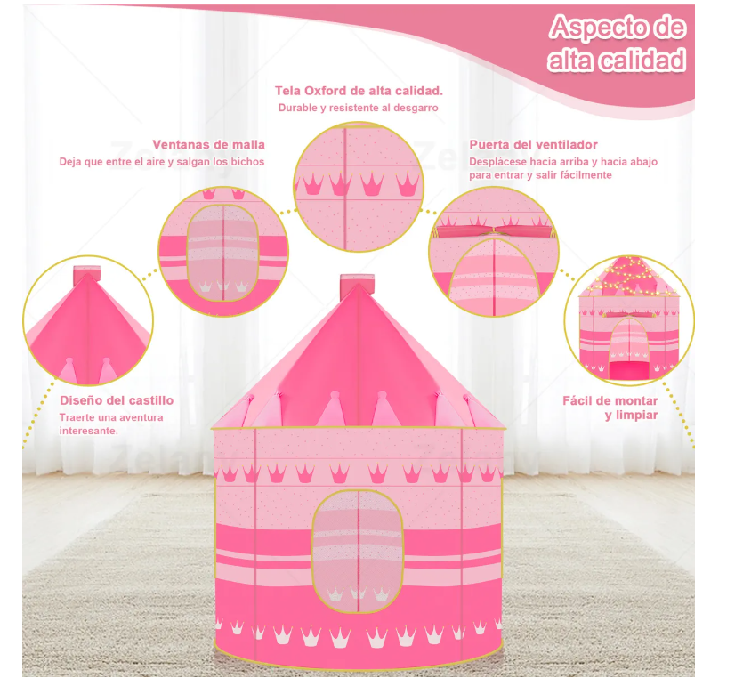 Foto 5 pulgar | Tienda para Juego Plegable Portátil Rosa